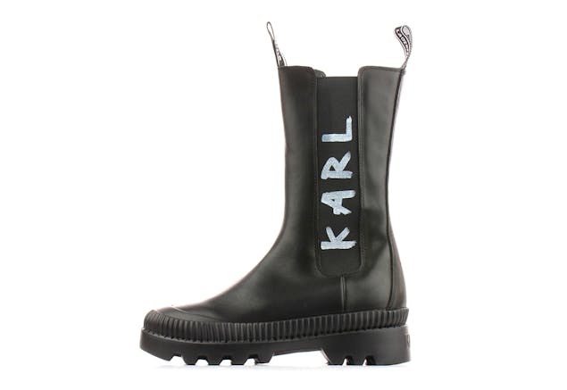 KARL LAGERFELD - Brush Logo Gore Midi Boots