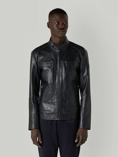 TRUSSARDI - Biker Fake Leather Jacket