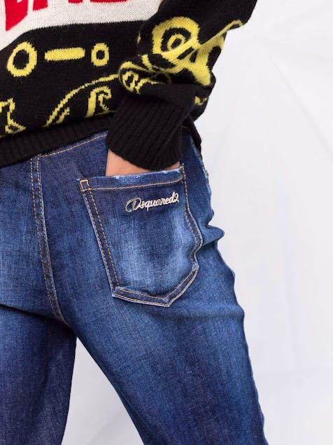 DSQUARED2 - High Waist Cropped Twiggy Jeans