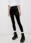 Coated fabric skinny fit trousers