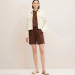 Bermuda Loose Shorts With Linen