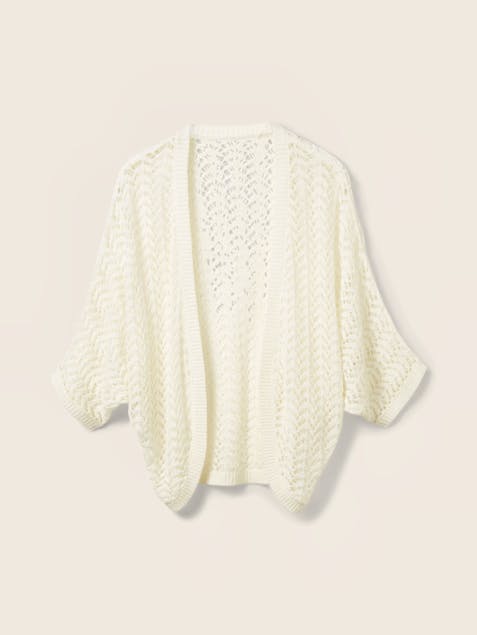 TOM TAILOR - Short Cardigan With a Cable Knit Pattern