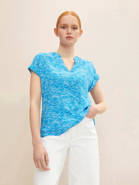 TOM TAILOR - Blouse With Turn-Up Sleeves