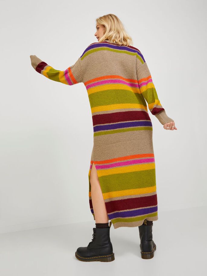 Nicolle Fluffy Stripe Knit Dress
