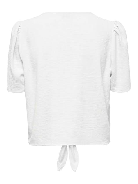 ONLY - Onlmette S/S Button Knot Top Wvn