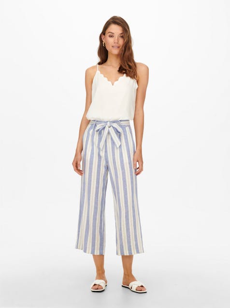 ONLY - Caro Striped Linen Blend Cullote,