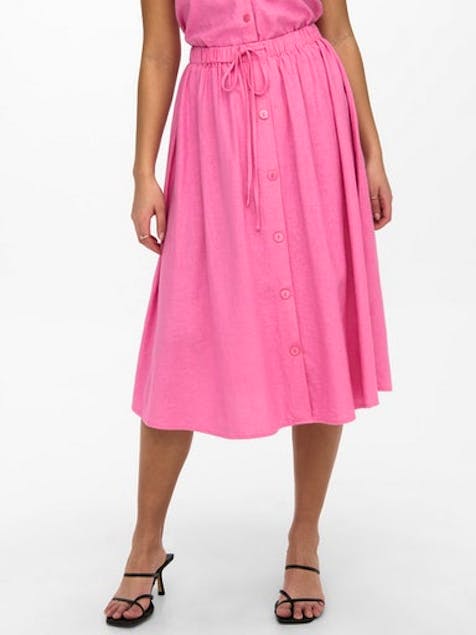 ONLY - Caro Linen Blend Button Skirt