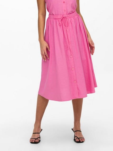 ONLY - Caro Linen Blend Button Skirt