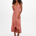 Button And Frill Detailed Maxi Dress