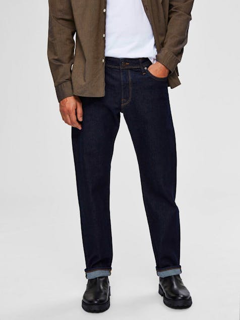 SELECTED - Comfort Stretch Dark Straight Fit Jeans