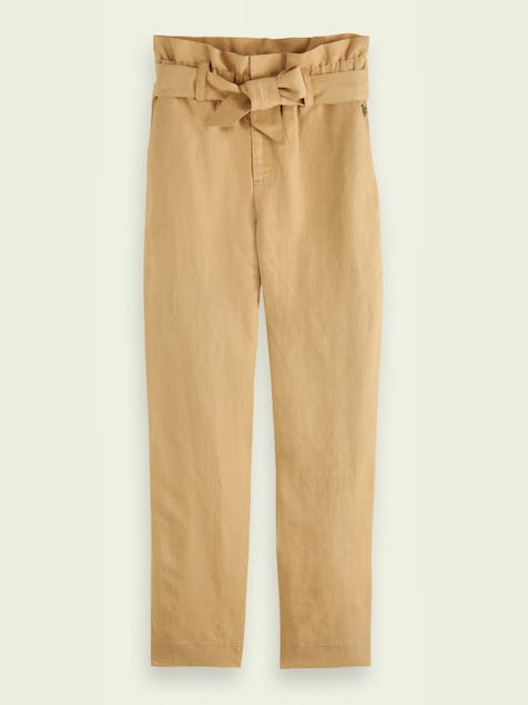 SCOTCH & SODA - High-rise ankle-length pants with tie at waist