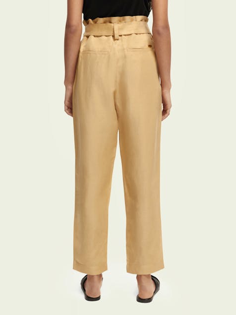 SCOTCH & SODA - High-rise ankle-length pants with tie at waist