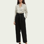 The Daisy high-rise straight-leg paper bag trousers