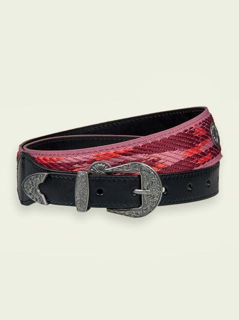 SCOTCH & SODA - Patterned western leather belt