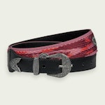 Patterned western leather belt