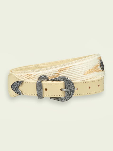 SCOTCH & SODA - Patterned western leather belt