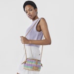 Mauve raffia  Scoubidou Crossbody bag
