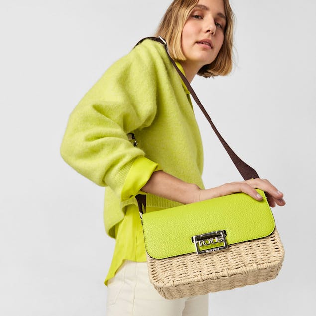 TOUS - Lime raffia  Legacy Summer Crossbody bag