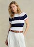 POLO RALPH LAUREN - Striped Cable-Knit Short-Sleeve Jumper