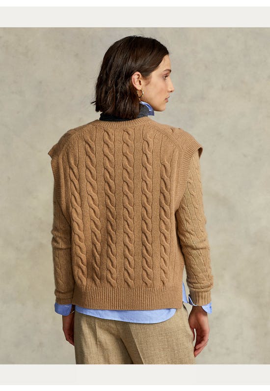 Cable-Knit Sleeveless Jumper