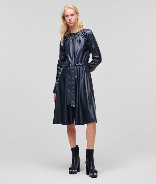 KARL LAGERFELD - Karl Lagerfeld Faux Leather Dress 226W1301