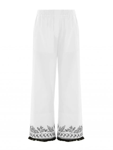 BEATRICE - Trousers with Embroidered Flounces