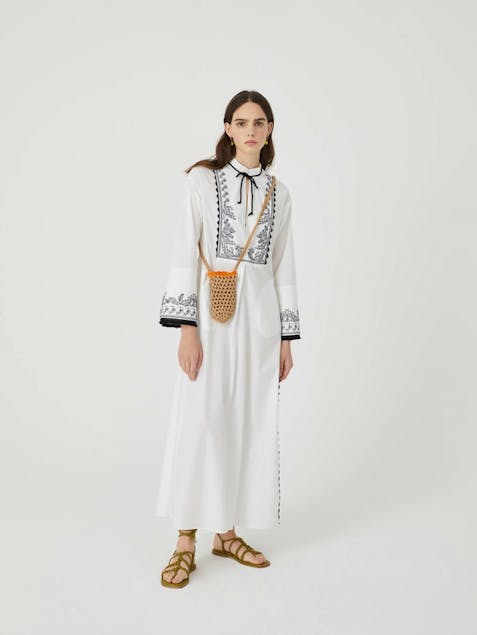 BEATRICE - White Maxi Dress With Embroidery