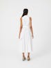 BEATRICE - Long Pleated White Dress With Lace Incerts