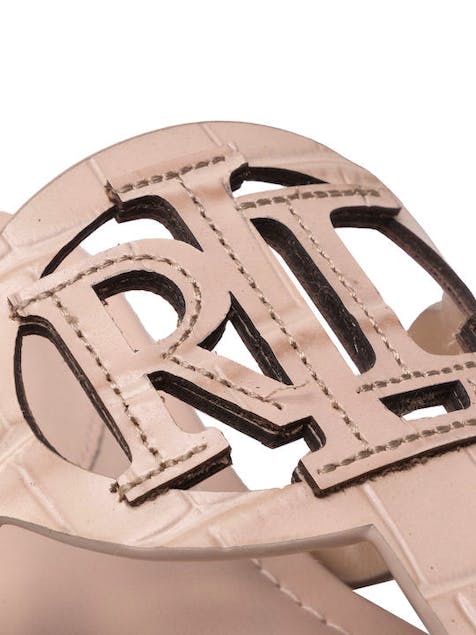 POLO RALPH LAUREN - Audrie Crocodile-Embossed Leather Sandal