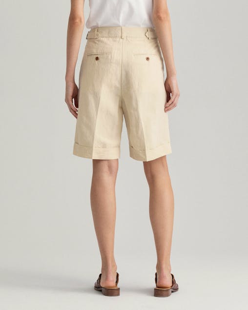 GANT - High-Waisted Linen Blend Long Shorts