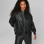 T7 Faux Leather Bomber