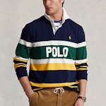 Classic Fit Striped Logo Rugby Shirt