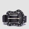 REPLAY - Leather Belt With Maxi Buckle