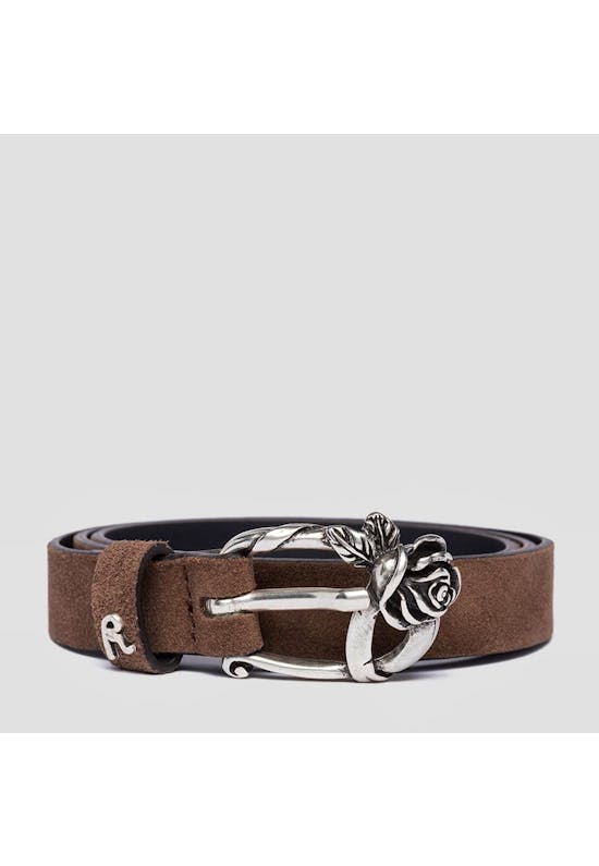 SUEDE BELT WITH ROSE