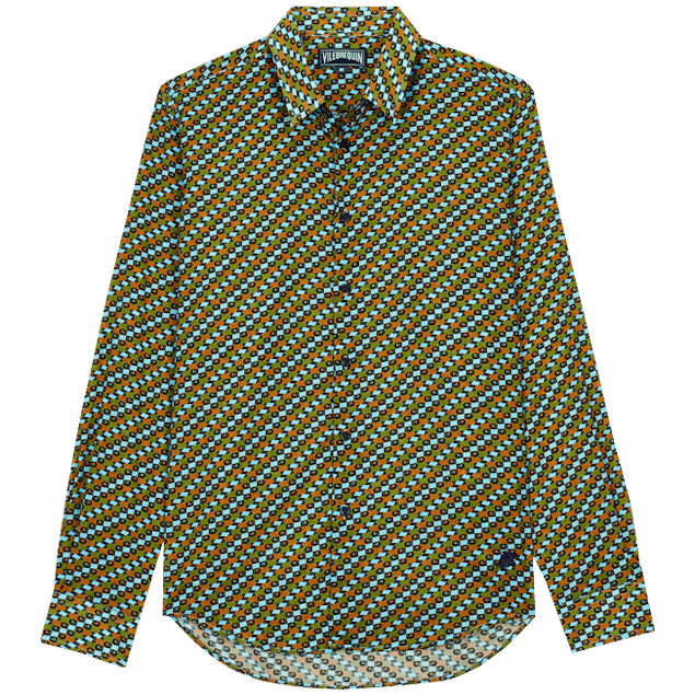 VILEBREQUIN - Unisex Cotton Voile Summer Shirt Smoked Fish