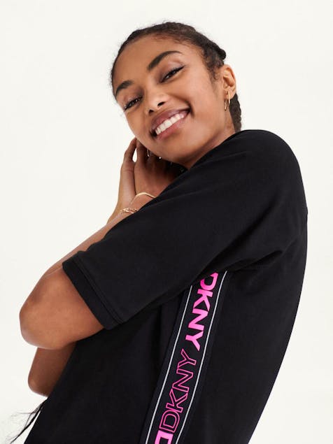 DKNY - Crewneck T - Shirt Dress With Flip Logo Taping
