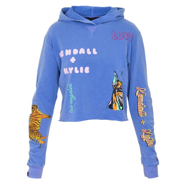 KENDALL AND KYLIE - Multi Logo Hoodie With Back Ruching