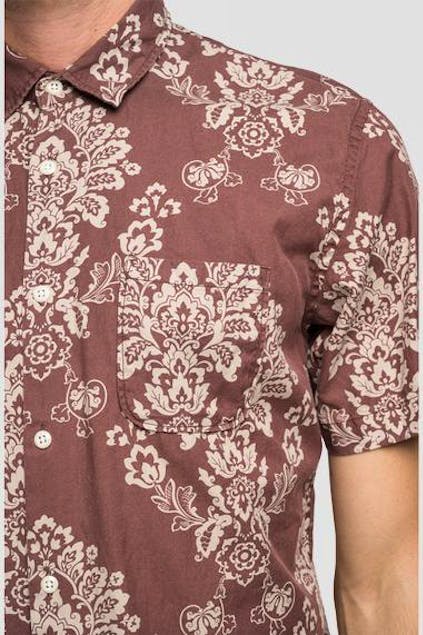 REPLAY - Shortτ-Sleeved Shirt With Damask Print