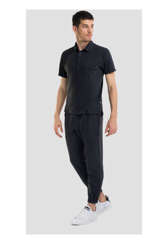  Essetial Linen And Viscose Polo Shirt