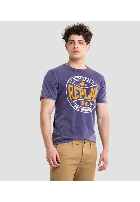 Jersey T-Shirt With College Print