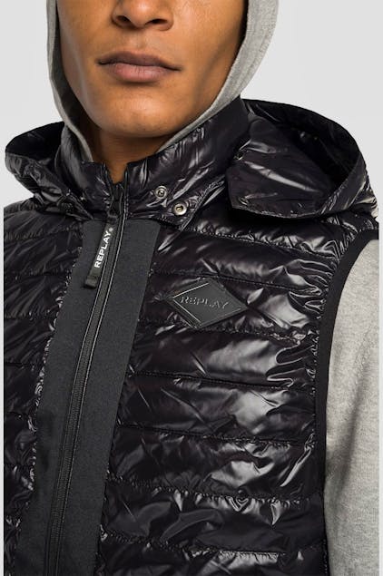 REPLAY - Recycled Nylon Vest With Hood