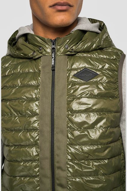REPLAY - Recycled Nylon Vest With Hood