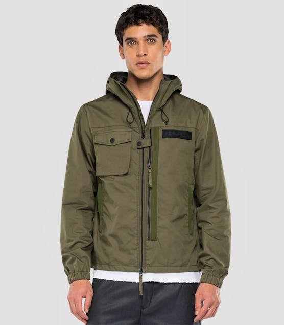 REPLAY - Cotton And Nylon Jacket With Pockets