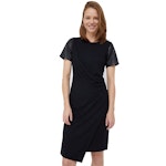 Cotton Dress With Leather Sleeves