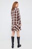 PEPE JEANS - Chequed Short Dress With Red Tartan Print