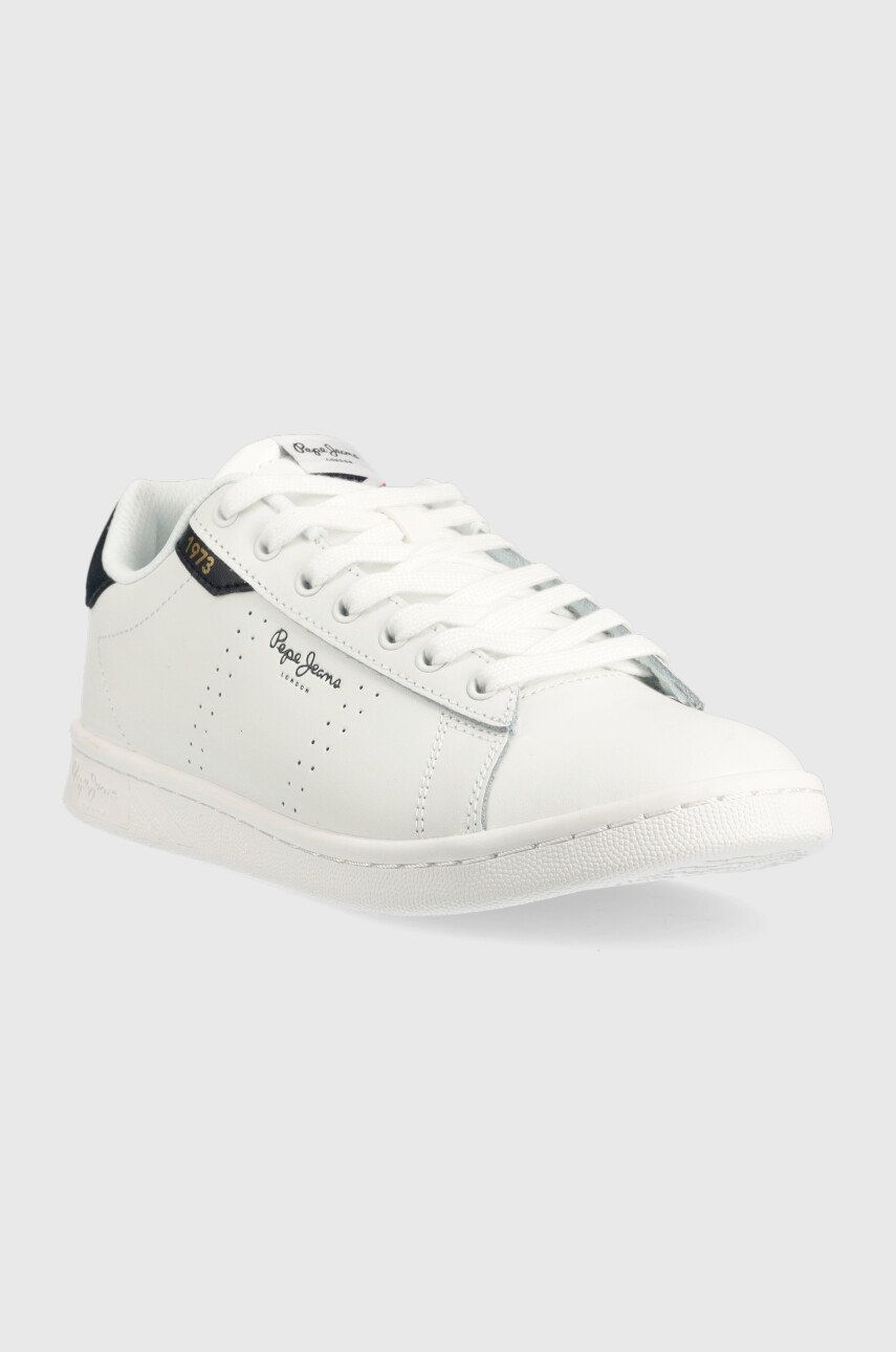 Baskets Pepe Jeans Player Basic B Pour Homme - Couleur Blanche, Semelle En Caoutchouc, Logo Sur Le Côté
