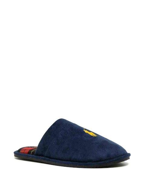 POLO RALPH LAUREN - logo-Embroidered Mule Slippers
