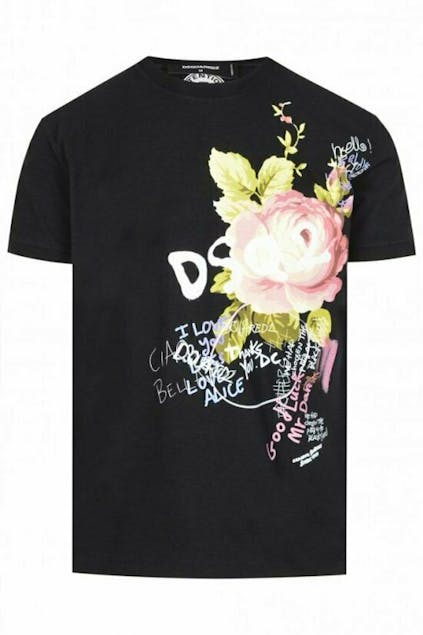 DSQUARED2 - Printed Logo Cotton T-Shirt In Weiss
