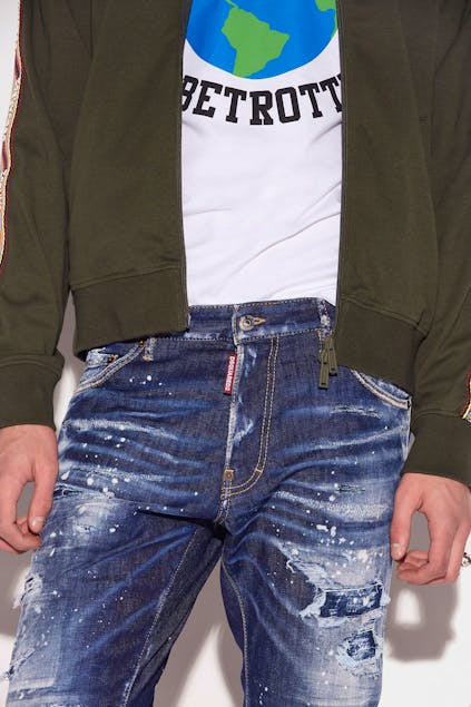DSQUARED2 - Dark Ripped Bleach Wash Cool Gye Jeans