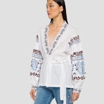 Open Shirt With Jacquard Embroidery